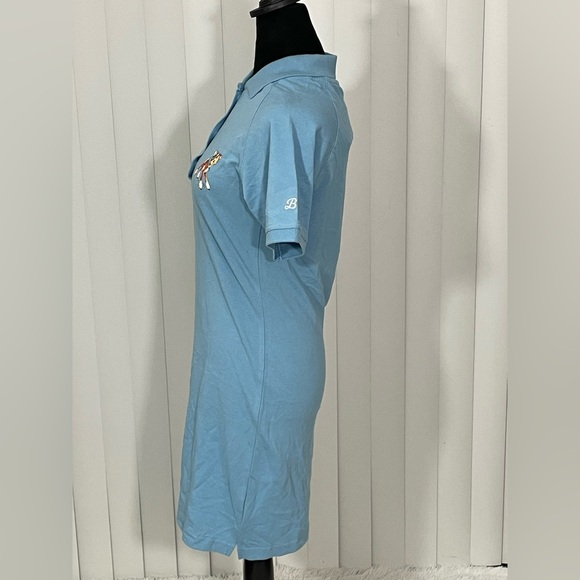 BSR SAMII RYAN Innocence Deer Fawn Print Short Sleeve Polo Mini Dress Blue Small - Picture 4 of 13